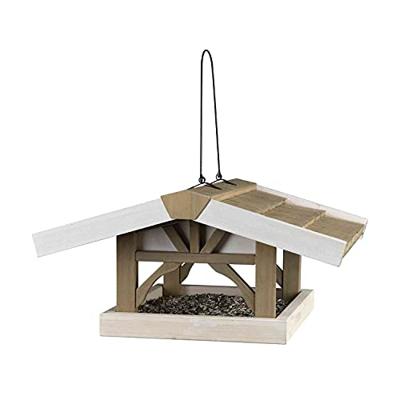 Trixie 55801 natura Futterhaus zum Hängen, 46 × 22 × 44 cm, grau/weiß