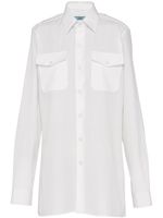 Prada chemise en popeline à plaque logo - Blanc