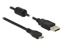 DeLock kabel USB 2.0 type-A-stekker > USB 2.0 Micro-B-stekker 1, 5 m zwart