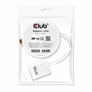 club3D CAC-2003 DisplayPort Adapter [1x DisplayPort stekker - 1x VGA-bus] Wit