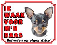 Chihuahua Waakbord Zwart - Ik waak voor mijn Baas