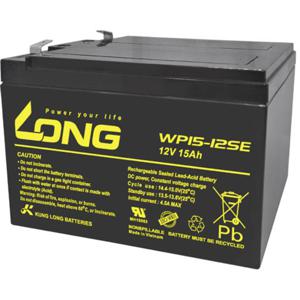 Long WP15-12SE Loodaccu 12 V 15 Ah Loodvlies (AGM) (b x h x d) 151 x 103 x 99 mm Kabelschoen 6.35 mm Cyclusbestendig, Geringe zelfontlading, Onderhoudsvrij