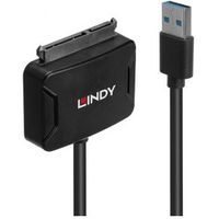 Lindy 43311 tussenstuk voor kabels USB-A 3.0 SATA 3.0 Zwart