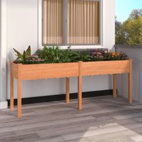 Plantenbak met voering 203x53x76 cm massief vurenhout bruin - thumbnail