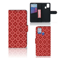 Samsung Galaxy M31 Telefoon Hoesje Batik Rood - thumbnail