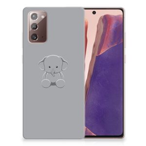 Samsung Note 20 Telefoonhoesje met Naam Grijs Baby Olifant