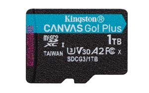 Kingston Canvas Go! Plus microSDXC 1 TB geheugenkaart Incl. adapter, Class 10, UHS-I U3, V30, A2