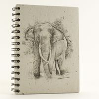 Notitieboek Spiraal Large Olifant in Water Wit - thumbnail