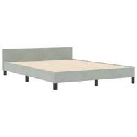 vidaXL Bedframe fluweel lichtgrijs 140x200 cm