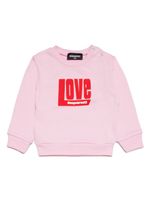 DSQUARED2 KIDS sweat en coton à slogan imprimé - Rose