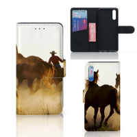 Huawei P20 Telefoonhoesje met Pasjes Design Cowboy - thumbnail