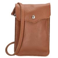 ELISA dames telefoontasje schoudertasje leer cognac