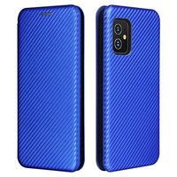 Asus Zenfone 8 Flip Case - Koolstofvezel - Blauw