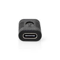Nedis USB-C Adapter - USB 3.2 Gen 2 - USB-C bus - USB-C bus - 4K @60Hz - 10 Gbps - Rond - Vernikkeld - Zwart - Box