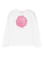 Monnalisa sweat à fleurs appliquées - Blanc