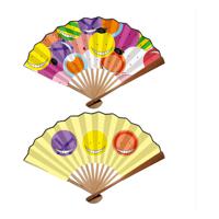 Assassination Classroom Folding Fan Koro-sensei Sticker Bomb Style - thumbnail