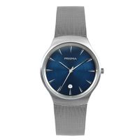 Prisma P.2081 Horloge Iconic Design recycled staal zilverkleurig-blauw 36 mm - thumbnail