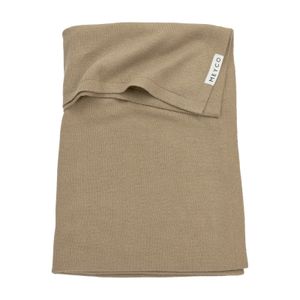 Meyco ledikantdeken knit basic taupe Maat