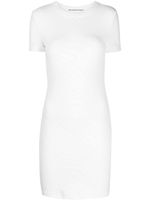 Alexander Wang logo-debossed short-sleeve minidress - Blanc