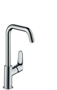 Hansgrohe Focus wastafelkraan met waste draaibare uitloop 24 cm. Chroom