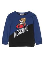 Moschino Kids pull en intarsia à logo - Bleu