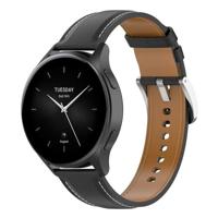 By Qubix - Luxe leren bandje - Zwart - Compatible met Xiaomi Redmi Watch 5 Active/Redmi Watch 5 Lite - Compatible Xiaomi bandje
