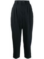 Yohji Yamamoto pantalon court à taille haute - Noir