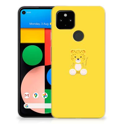 Google Pixel 4a 5G Telefoonhoesje met Naam Baby Leopard