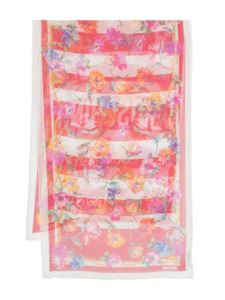 Moschino foulard en soie à fleurs - Blanc