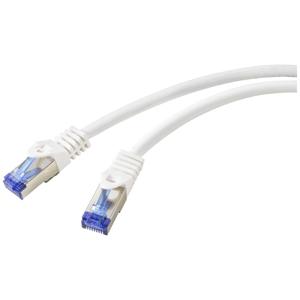 Renkforce RF-5771522 RJ45 Netwerkkabel, patchkabel CAT 6A S/FTP 1.00 m Wit Halogeenvrij 1 stuk(s)