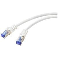 Renkforce RF-5771522 RJ45 Netwerkkabel, patchkabel CAT 6A S/FTP 1.00 m Wit Halogeenvrij 1 stuk(s) - thumbnail