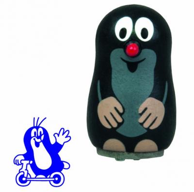 Detoa stempel mol met een bal 3,5 cm hout zwart/rood