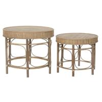 Table d'appoint DKD Home Decor Rood (2 stuks) (61,5 x 61,5 x 52 cm) (50 x 50 x 43,5 cm)