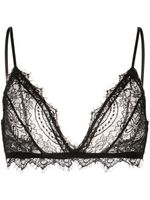 ANINE BING soutien-gorge en dentelle à effet de transparence - Noir - thumbnail