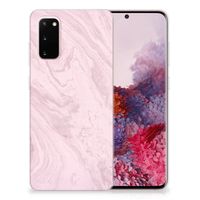 Samsung Galaxy S20 TPU Siliconen Hoesje Marble Pink - Origineel Cadeau Vriendin - thumbnail