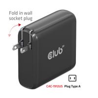 club3D CAC-1912 Laptop netvoeding 100 W Binnen Aantal uitgangen: 2 x, 2 x USB-A, USB-C GaN, USB Power Delivery (USB-PD) - thumbnail