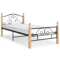 Bedframe metaal zwart 100x200 cm - thumbnail