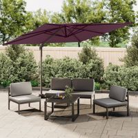 Zweefparasol met dubbel dak 300x300 cm bordeauxrood - thumbnail