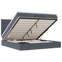 vidaXL Ottoman bed met matrassen en LED's 180x200cm fluweel donkergrijs, bedframe, ottoman bedframe, bedframe met opbergruimte onder het bed