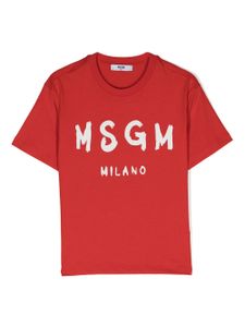 MSGM Kids t-shirt en coton à logo imprimé - Rouge