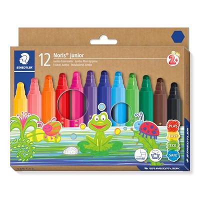 STAEDTLER 329 C12 ST Noris Junior Fibre-Tip pennen, diverse kleuren