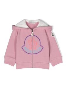 Moncler Enfant hoodie en coton à logo imprimé - Rose