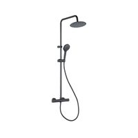 Adema Sparkle 2.0 regendoucheset met thermostaat hoofddouche 20cm handdouche 3 standen zwart SW773198 - thumbnail