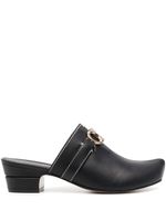 Ferragamo mules Gancini en cuir - Noir - thumbnail