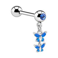 Jeweled Barbell with Charm Chirurgisch staal 316L / Belegde messing Barbells