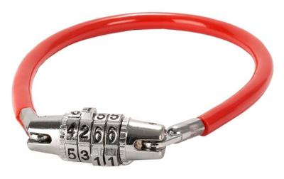 Kikkerland kabelslot mini 33 x 2 cm staal rood/zilver Kikkerland kabelslot mini 33 x 2 cm staal rood/zilver