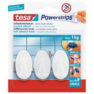 3x stuks Tesa Powerstrips ovale haken small klusbenodigdheden