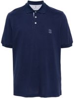 Brunello Cucinelli polo en coton piqué à logo imprimé - Bleu - thumbnail