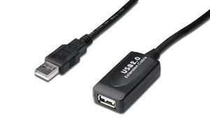 Digitus USB 2.0 Repeater USB-kabel 20 m USB A Zwart