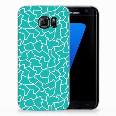 Samsung Galaxy S7 Edge Hoesje maken Cracks Blue